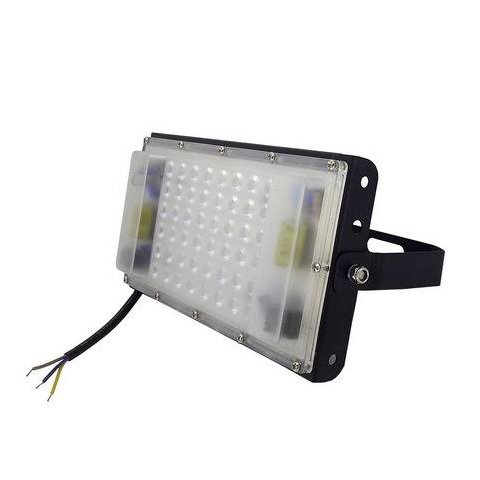 Refletor 50w Modular Led Smd Slim Industrial Branco Frio 6500k Ip67 Bivolt