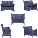 Ver imagem 2 de 2 Sofás e Mesa Igapó Alumínio Marrom Corda Náutica E12 Trama Azul