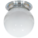 Ver imagem 1 de Plafon Colonial Alumínio Natural Globinho Branco Brilho 15cm