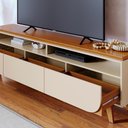 Ver imagem 3 de Rack Bancada Selene Cinamomo/off White para Tv até 75” - Madetec
