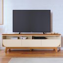 Ver imagem 2 de Rack Bancada Selene Cinamomo/off White para Tv até 75” - Madetec