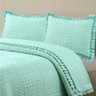 Cobre Leito Casal Percal 300 Fios Babado Malvinni 3 Peças Cor Mint - 3