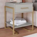 Ver imagem 2 de Mesa de Cabeceira 1 Gaveta P1059 49 Cm Arenas Dourado Pp Milani Store
