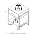 Ver imagem 5 de Mesa de Cabeceira 1 Gaveta P1059 49 Cm Arenas Dourado Pp Milani Store