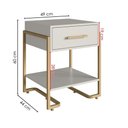 Ver imagem 3 de Mesa de Cabeceira 1 Gaveta P1059 49 Cm Arenas Dourado Pp Milani Store
