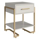 Ver imagem 1 de Mesa de Cabeceira 1 Gaveta P1059 49 Cm Arenas Dourado Pp Milani Store
