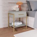 Ver imagem 7 de Mesa de Cabeceira 1 Gaveta P1059 49 Cm Arenas Dourado Pp Milani Store