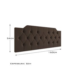 Cabeceira Capela Cama de Casal Queen 1.60 - Mg Magazine:marrom - 3