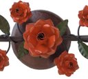 Ver imagem 5 de Plafon Lustre de Ferro Artesanal para Quarto Moderno Pequeno Libertas Rosas Artesanato Branco