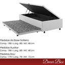 Ver mais imagens de Cama Box Baú Solteiro 4 Pistão Revestimento Sintético Branco