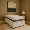 Ver imagem 1 de Cama Box Baú Solteiro 4 Pistão Revestimento Sintético Branco