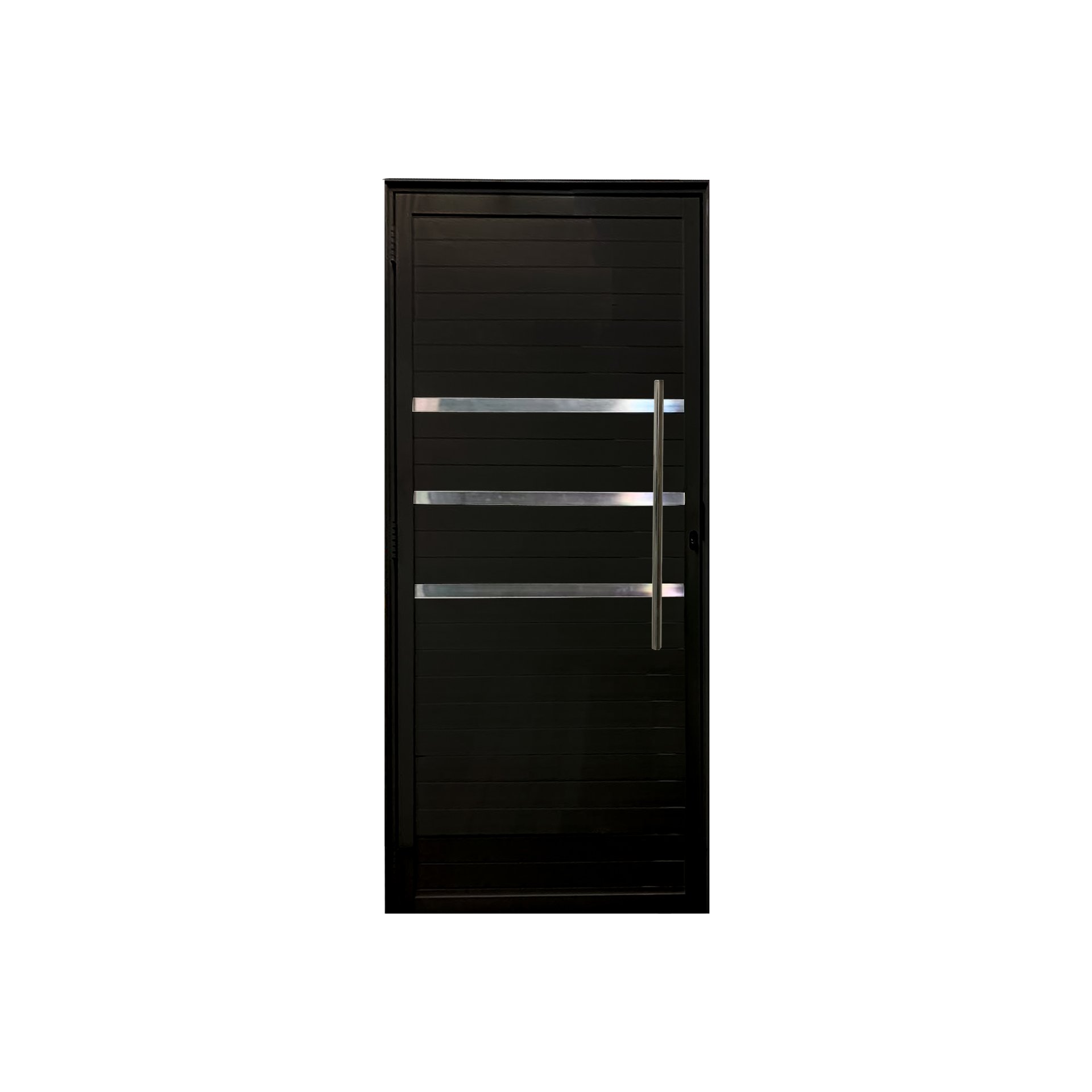 Porta Lambril Frizada D 210x90 com Puxador e Rolete Preto - 1