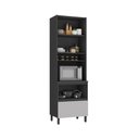 Ver imagem 3 de Paneleiro 3 Portas 1 Gaveta Nicho Forno 100% Mdf Lumina - Itatiaia Grafite/fendi