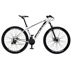 Bicicleta Aro 29 Krw Alumínio 24 Vel Freio a Disco Suspensão Dianteira S1 15.5 Branco-preto