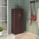Ver imagem 1 de Armário Multiuso 2 Portas Rosana 60cm Organizador MDP Castanho Lavanderia Quarto Cozinha