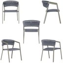 Ver imagem 5 de 3 Cadeiras Atenas Tricô Náutico e Alumínio com Proteção Uv para Varanda, Cozinha, Área, Jardim - Pin