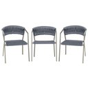 Ver imagem 1 de 3 Cadeiras Atenas Tricô Náutico e Alumínio com Proteção Uv para Varanda, Cozinha, Área, Jardim - Pin