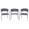 3 Cadeiras Atenas Tricô Náutico e Alumínio com Proteção Uv para Varanda, Cozinha, Área, Jardim - Pin - 1