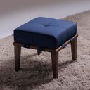 Ver imagem 5 de Puff Decorativo 45cm Martínez Veludo Pés Madeira Azul/Imbúia - Gran Belo
