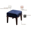Ver imagem 3 de Puff Decorativo 45cm Martínez Veludo Pés Madeira Azul/Imbúia - Gran Belo