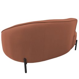 Sofá Curvo 03 Lugares 180cm Braço Esquerdo Thommy Pés Preto Fosco Linho Coral - Casaepoltrona - 8