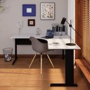 Ver imagem 1 de Mesa de Escritório New City Pé Metálico Light 160cm em L MDP Cinza Cristal-Preto