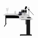 Ver imagem 5 de Mesa de Escritório New City Pé Metálico Light 160cm em L MDP Cinza Cristal-Preto