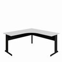 Ver imagem 3 de Mesa de Escritório New City Pé Metálico Light 160cm em L MDP Cinza Cristal-Preto