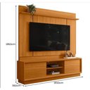 Ver imagem 6 de Painel para TV Siena até 75 Polegadas 183cm MDF Laqueado Marrom Madetec Móveis