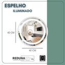 Ver imagem 7 de Espelho Redondo Decorativo 40cm Iluminado 3 Leds Touch Screen Moldura em Aluminio - Branco