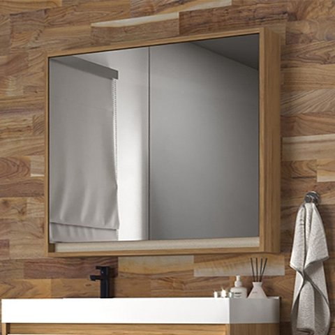 Armário de Banheiro 80cm 02 Portas Ref 830 Cewal - Itapuã/off White