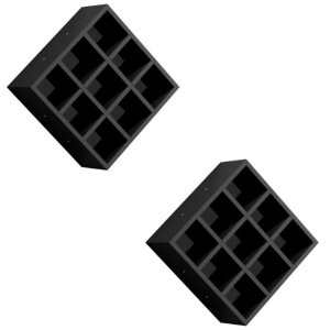 Kit 2 Suporte Porta Toalha Luiza 9 Nichos Toalheiro Multiuso:preto