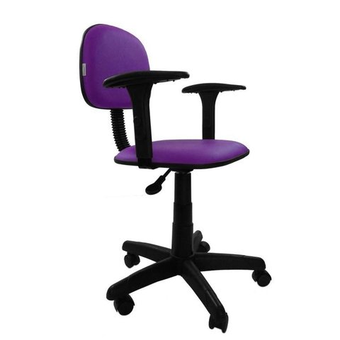 Cadeira Secretaria Giratoria Polo com Braco Regulavel - Couro SinteticoCorano - Roxo