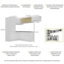 Ver imagem 4 de Armário de Cozinha Completa de Canto com Rodapé Veneza Multimóveis V2086 Branco