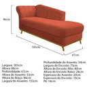 Ver imagem 4 de Kit Diva Recamier Vanessa 185cm Lado Direito e 01 Poltrona Laura Suede Cor Terracota