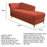 Kit Diva Recamier Vanessa 185cm Lado Direito e 01 Poltrona Laura Suede Cor Terracota - 4