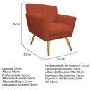 Ver imagem 2 de Kit Diva Recamier Vanessa 185cm Lado Direito e 01 Poltrona Laura Suede Cor Terracota