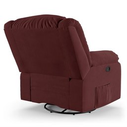 Poltrona do Papai Reclinável Melim Glider Giratória Usb Veludo Vinho Fh1 - D'rossi - 2
