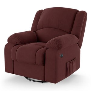 Poltrona do Papai Reclinável Melim Glider Giratória Usb Veludo Vinho Fh1 - D'rossi