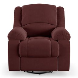 Poltrona do Papai Reclinável Melim Glider Giratória Usb Veludo Vinho Fh1 - D'rossi - 4