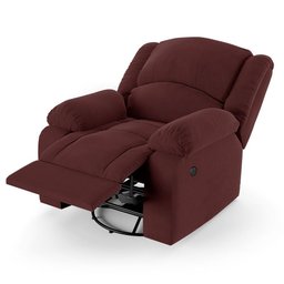 Poltrona do Papai Reclinável Melim Glider Giratória Usb Veludo Vinho Fh1 - D'rossi - 3