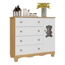 Ver imagem 2 de Cômoda Infantil 95cm 1 Porta com Vidro e 4 Gavetas Ternura Multimóveis Mp4479 Madeirado/branco