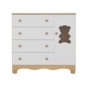 Ver imagem 7 de Cômoda Infantil 95cm 1 Porta com Vidro e 4 Gavetas Ternura Multimóveis Mp4479 Madeirado/branco