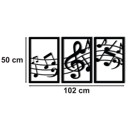 Conjunto De Quadros Em Mdf 6mm Vazado Notas Musicais Pauta - 2