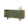 Buffet Balcão Decorativo Melodia Sala de Jantar Verde Pistache/freijó G26 - Hb Móveis - 1