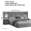 Ver imagem 4 de Cabeceira Casal Extensível Frida com Mesas de Cabeceira Cinamomo/off White - Madetec