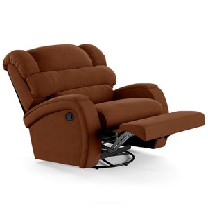 Poltrona do Papai Reclinável Kalie Glider Giratória Usb Fh9 Veludo Terracota - Mpozenato