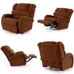 Poltrona do Papai Reclinável Kalie Glider Giratória Usb Fh9 Veludo Terracota - Mpozenato - 9