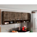 Ver imagem 1 de Armario Aereo Cozinha 6 Portas Castanho Suriname Casa Mobilia