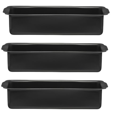 Forma Assadeira de Pão Retangular Média Antiaderente 1,3l | 03 Un